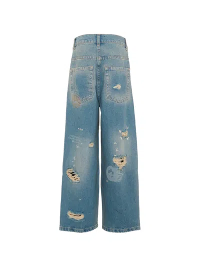 Barrow Distressed Jeans In Blue