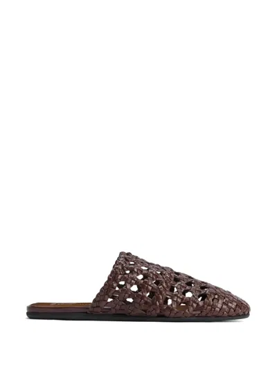 Giuseppe Zanotti Hand-woven Cage Slipper In Brown
