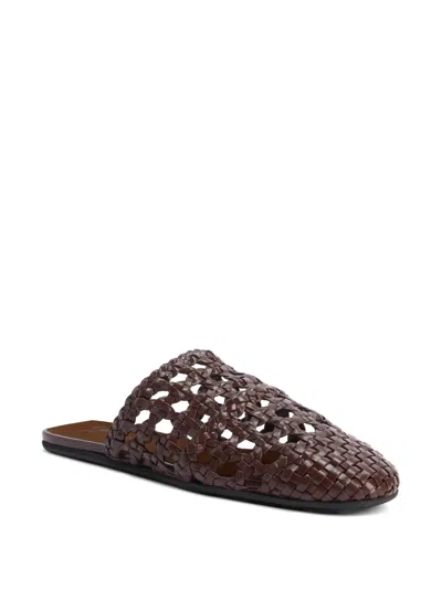 Giuseppe Zanotti Hand-woven Cage Slipper In Brown