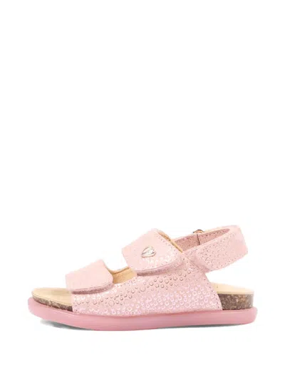 Walkey Strap Leather Sandals In Pink