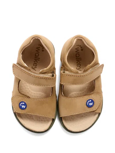 Walkey Touch-strap Leather Sandals In Nude