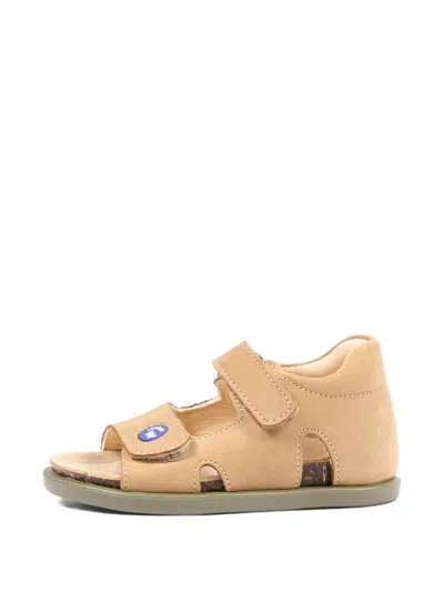 Walkey Touch-strap Leather Sandals In Nude