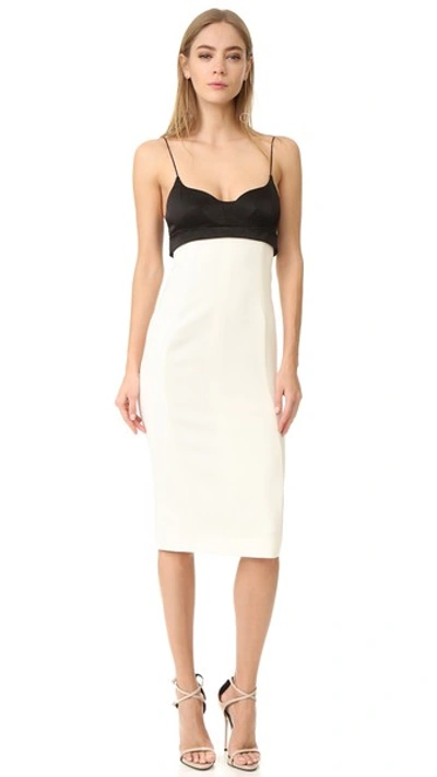 Shop Narciso Rodriguez Sleeveless Dress In Gesso/black