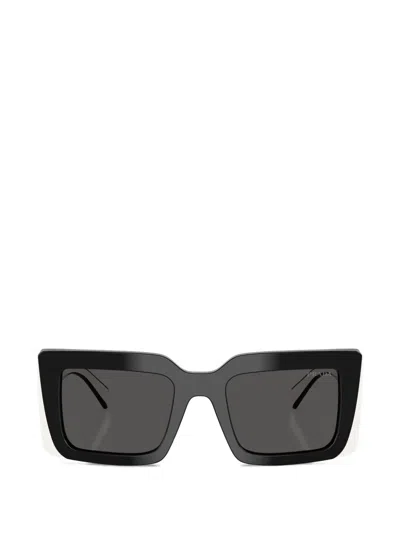 Prada Eyewear Rectangle Frame Sunglasses In Black