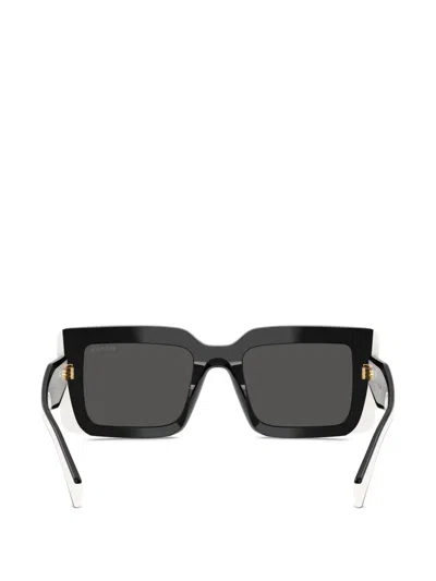 Prada Eyewear Rectangle Frame Sunglasses In Black