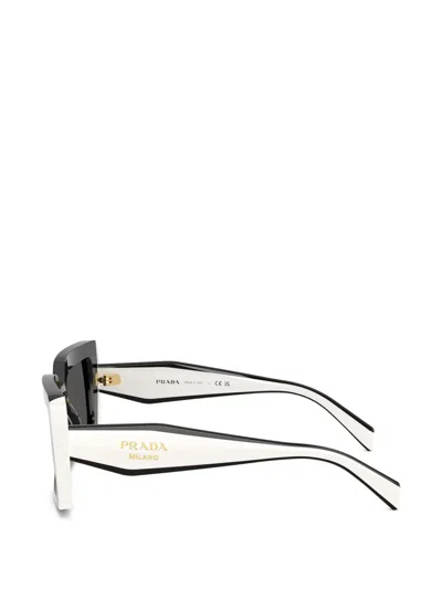Prada Eyewear Rectangle Frame Sunglasses In Black