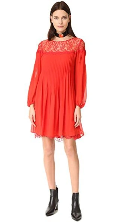 Shop The Kooples Lace Dress In Red