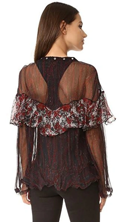 Shop Iro Clarn Blouse In Black/red
