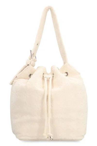 Tory Burch Textured Fabric Shoulder Bag With Adjustable Strap In Off White