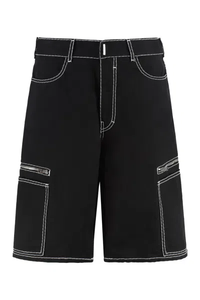 Givenchy Contrast-stitching Shorts In Black