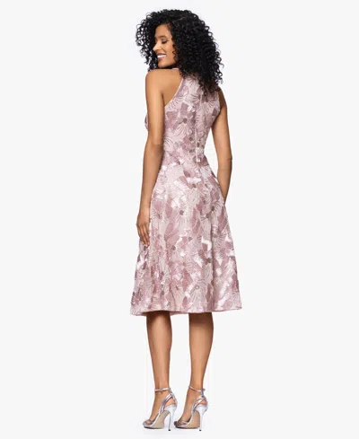 Betsy & Adam Soutache Sequin Sleeveless Cocktail Dress In Pink