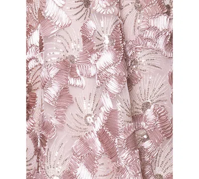 Betsy & Adam Soutache Sequin Sleeveless Cocktail Dress In Pink