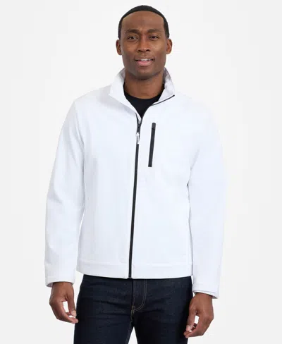 Calvin Klein Stand Collar Soft Shell Jacket In White