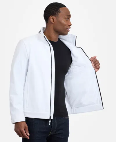 Calvin Klein Stand Collar Soft Shell Jacket In White