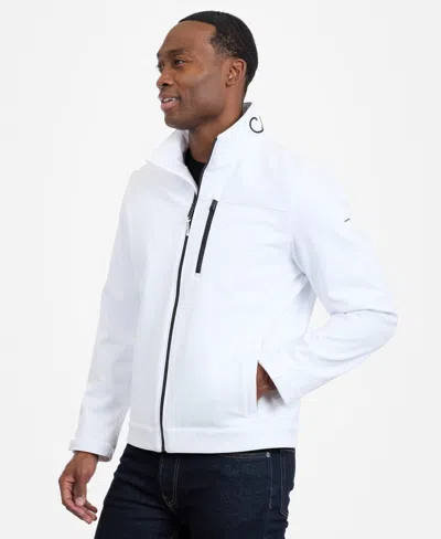 Calvin Klein Stand Collar Soft Shell Jacket In White