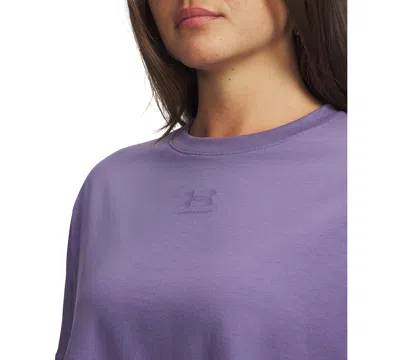Under Armour Rival Boxy T-shirts Solid In Blue
