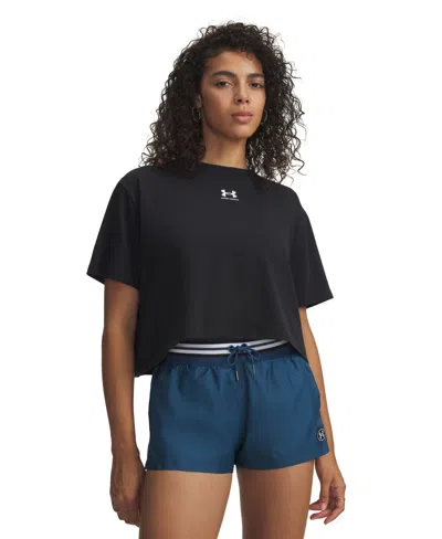 Under Armour Rival Boxy T-shirts Solid In Black