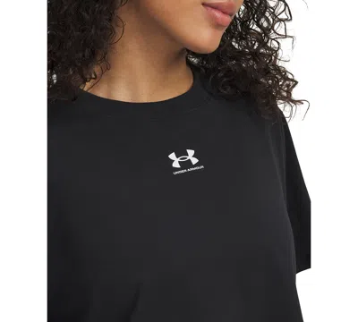 Under Armour Rival Boxy T-shirts Solid In Black