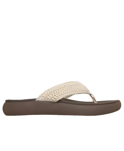 Skechers Relaxed Fit Asana Luxe Hidden Valley 2 Flip Flop In White