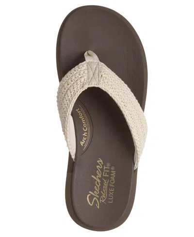 Skechers Relaxed Fit Asana Luxe Hidden Valley 2 Flip Flop In White