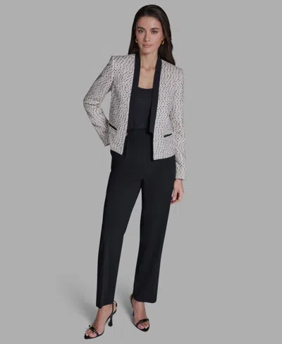 Bcbg Women's Stand-up Collar Open-front Textured Jacket In Multi