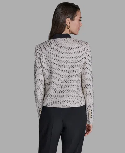 Bcbg Women's Stand-up Collar Open-front Textured Jacket In Multi