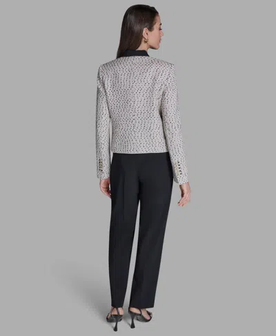 Bcbg Women's Stand-up Collar Open-front Textured Jacket In Multi