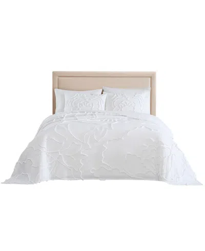 Elle Decor Chenille Classic Bedspread, Full In White