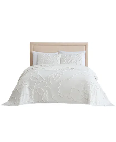 Elle Decor Chenille Classic Bedspread, Full In White