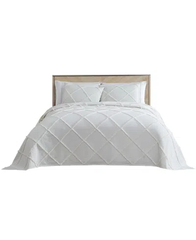 Elle Decor Chenille Classic Bedspread, King In White