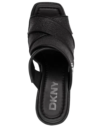 Dkny Cresson Platform Wedge Sandal In Black