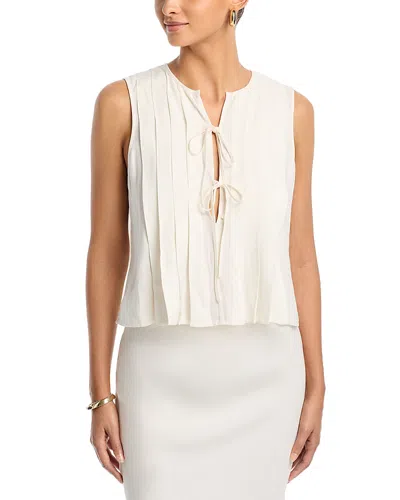 Rails Aja Pleat Sleeveless Top In White
