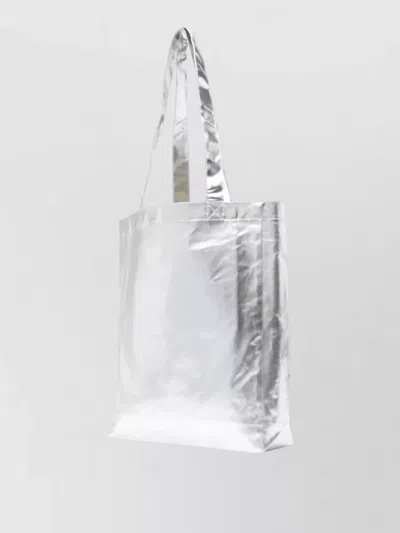 A.p.c. Lou Metallic Finish Tote Bag Dual Handles In Silver