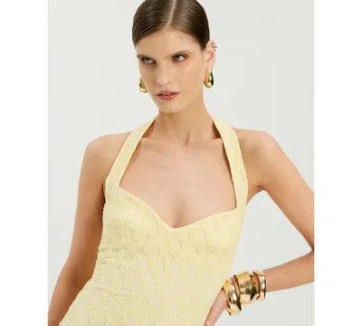 Bardot Mariko Halter Neck Midi Dress In Yellow