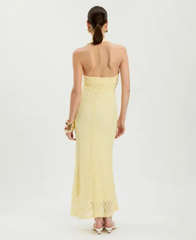 Bardot Mariko Halter Neck Midi Dress In Yellow