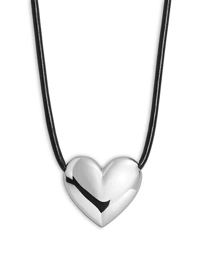 Baublebar Millie Bubble Heart Paracord Necklace In Black