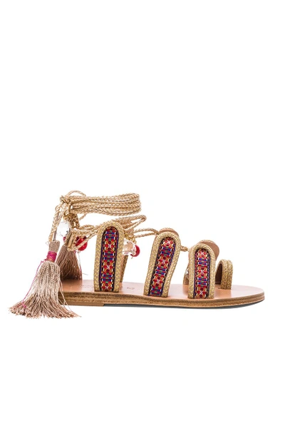 Shop Elina Linardaki The Great Gatsby Sandals In Metallics, Neutrals.  In Multi