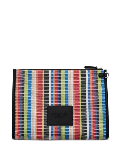 Marc Jacobs Striped Zip-pouch In Multi
