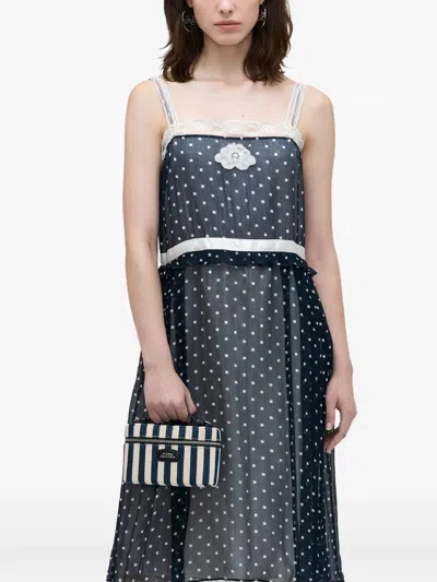 Marc Jacobs Striped Vanity Mini Bag In Blue