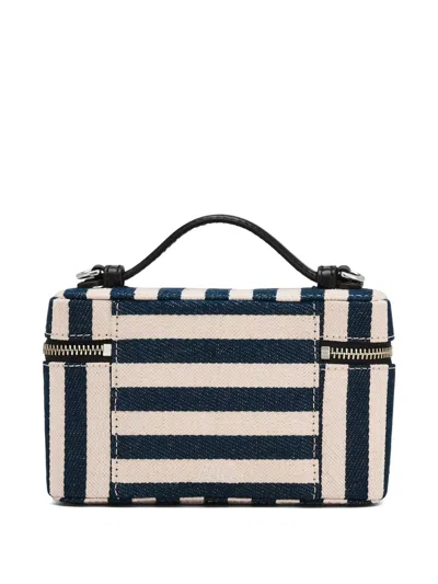 Marc Jacobs Striped Vanity Mini Bag In Blue