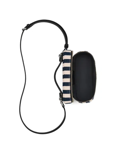Marc Jacobs Striped Vanity Mini Bag In Blue