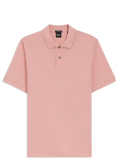 Hugo Boss Button-placket Polo Shirt In Pink