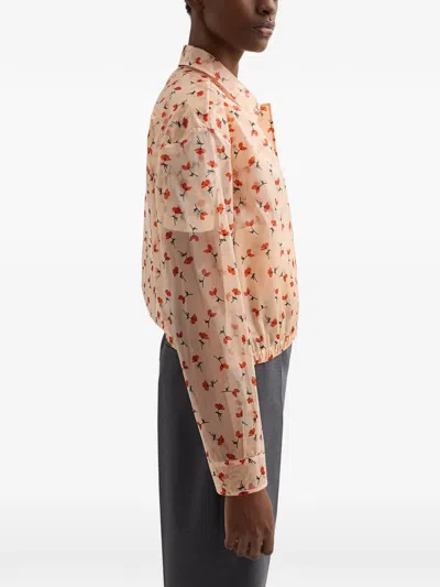 Jil Sander Printed Blouson In Orange