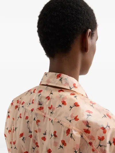 Jil Sander Printed Blouson In Orange