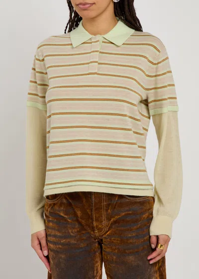 Guest In Residence Layered Striped Cashmere Rugby Jumper In Neutral
