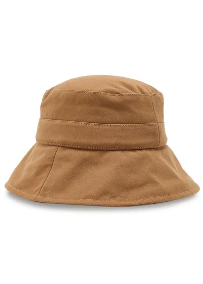Moncler Logo Patch Drawstring Bucket Hat In Green