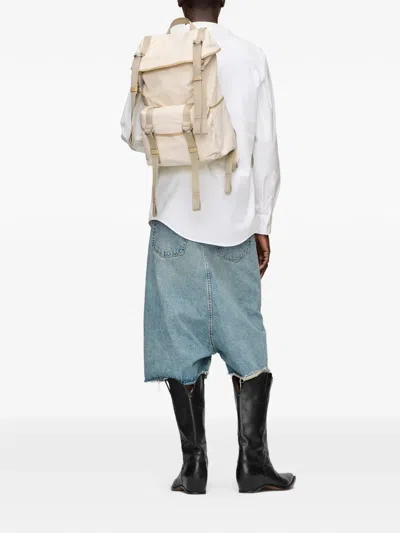 Maison Margiela Drawstring Backpack In Neutral