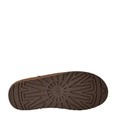 Ugg Suede Slip-on Clogs With Rounded Toe In Brown