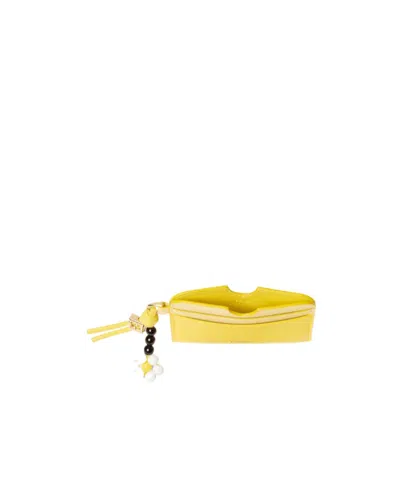 Fendi Mini Leather Wallet With Chic Design In Gold