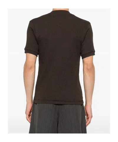 Magliano Button-placket T-shirt In Brown
